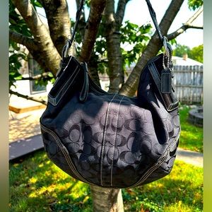 Y2K COACH Signature Jacquard Hobo Purse